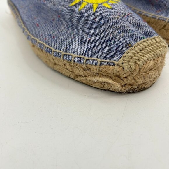 SOLUDOS X MARY MATSON Blue Yellow Sunshine Slip On Espadrille Flats Shoes Size 8 - Picture 10 of 10